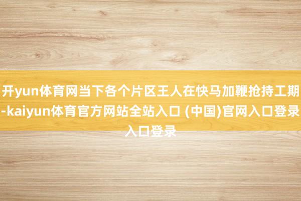 开yun体育网当下各个片区王人在快马加鞭抢持工期-kaiyun体育官方网站全站入口 (中国)官网入口登录